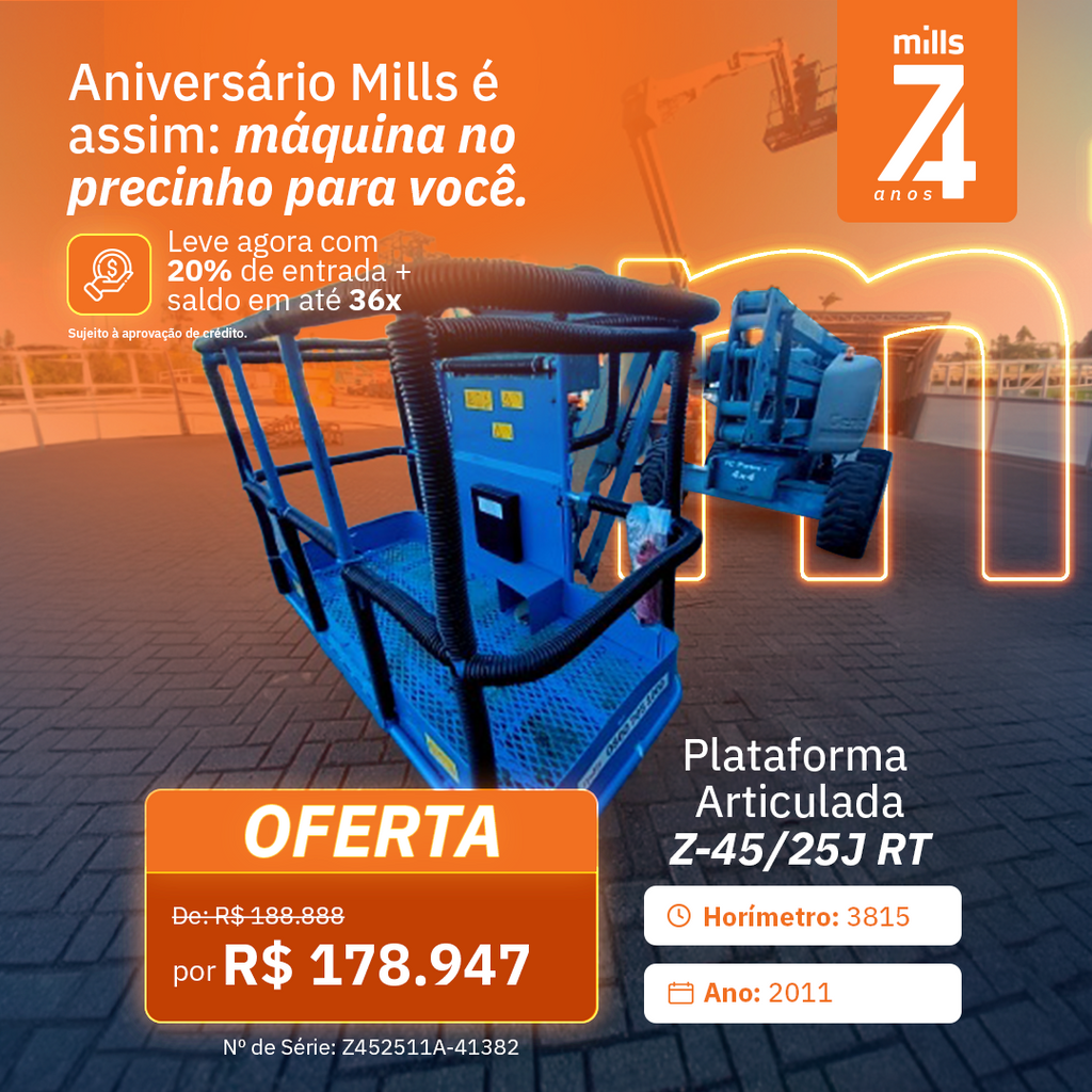 Plataforma Elevatória Articulada Diesel Z-45/25J RT
