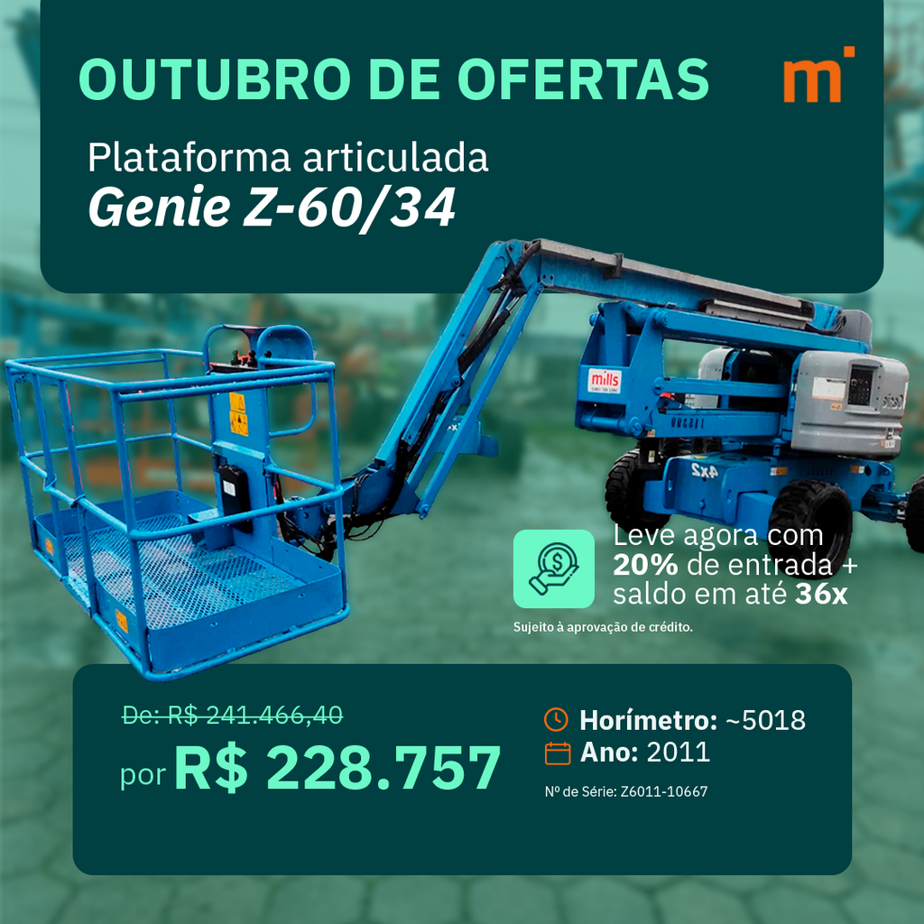 Plataforma Elevatória Articulada Diesel Z-60/34