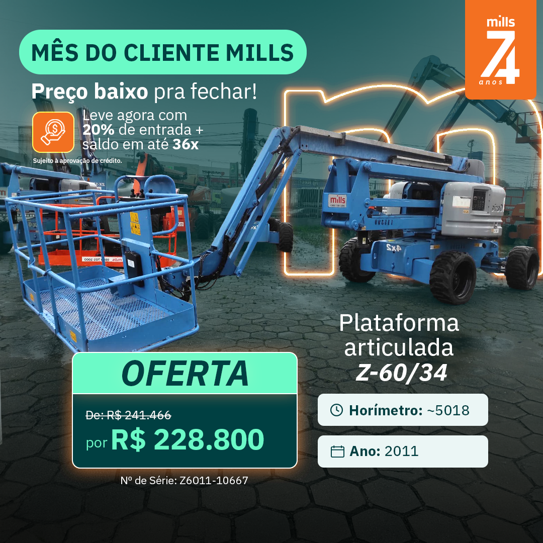 Plataforma Elevatória Articulada Diesel Z-60/34
