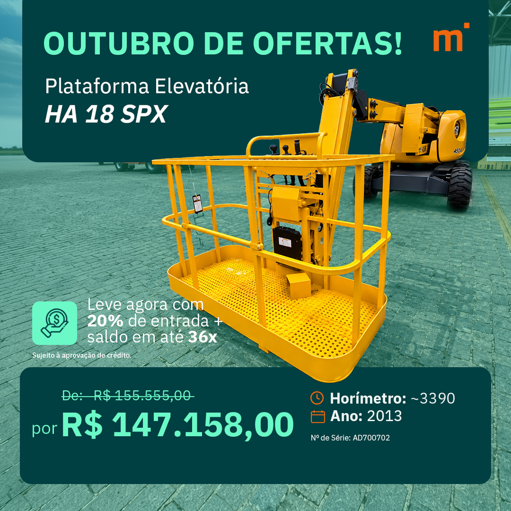 Plataforma Elevatória Articulada Diesel HA 18 SPX