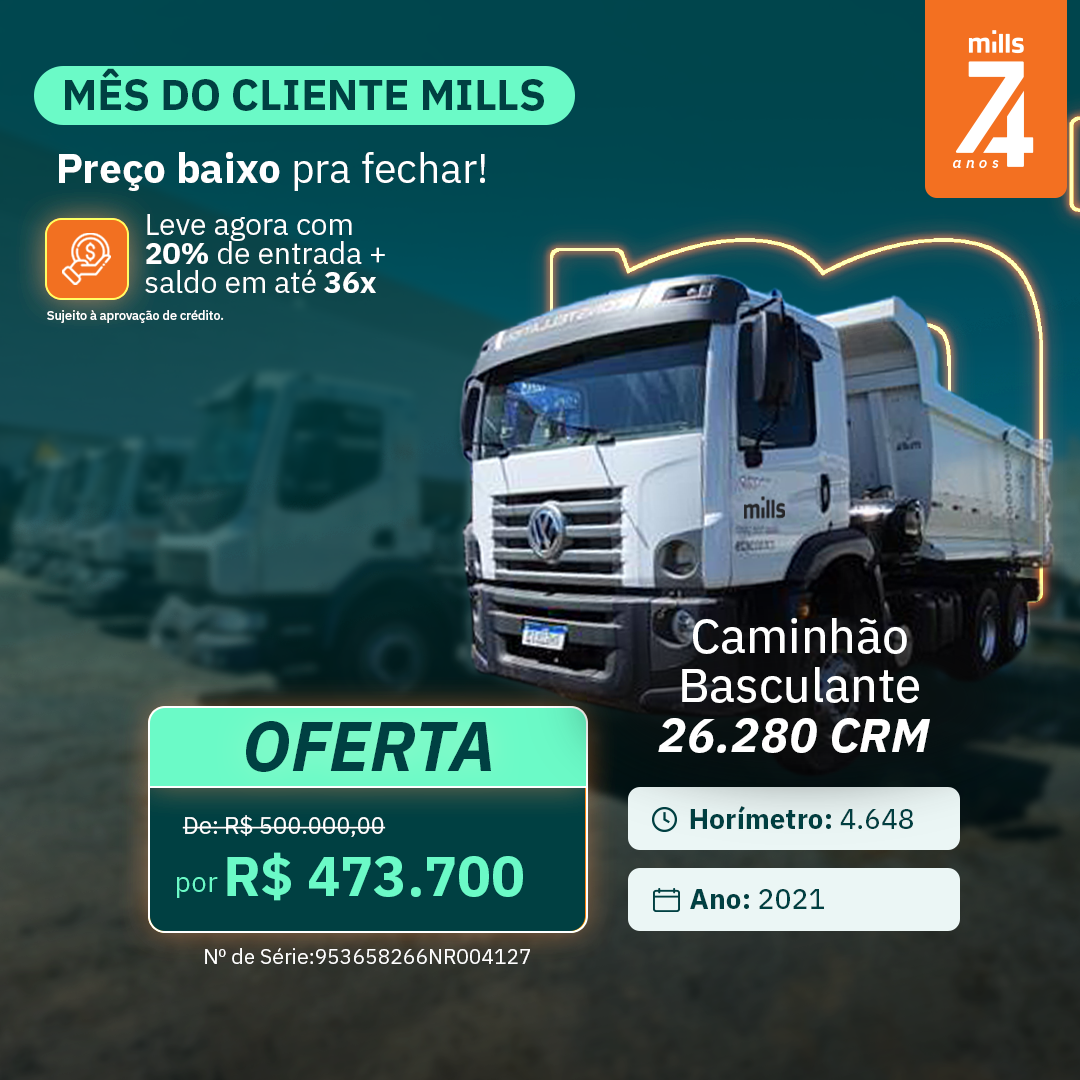 Caminhão Basculante Volkswagen 26.280 - Constellation 6x4 2p / 14 m³