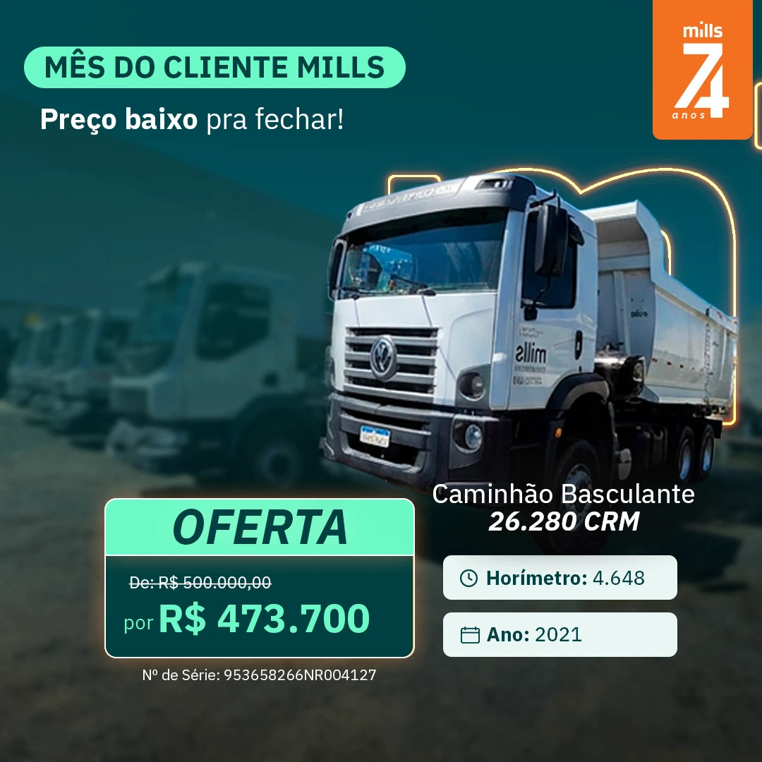 Caminhão Basculante Volkswagen 26.280 - Constellation 6x4 2p / 14 m³