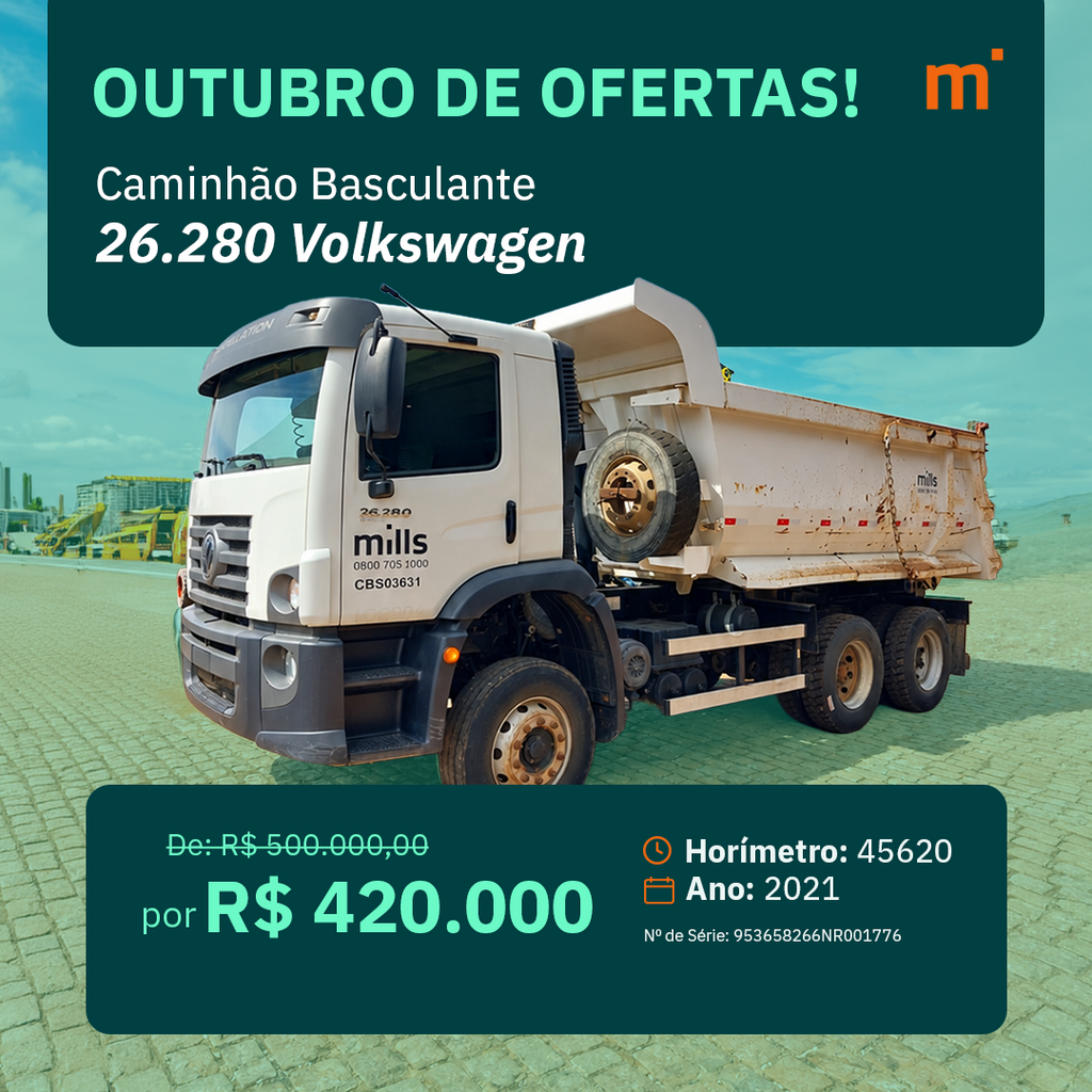 Caminhão Caçamba 14 m³ Volkswagen 26-280 Constellation 6x4 2p (diesel)(E5)