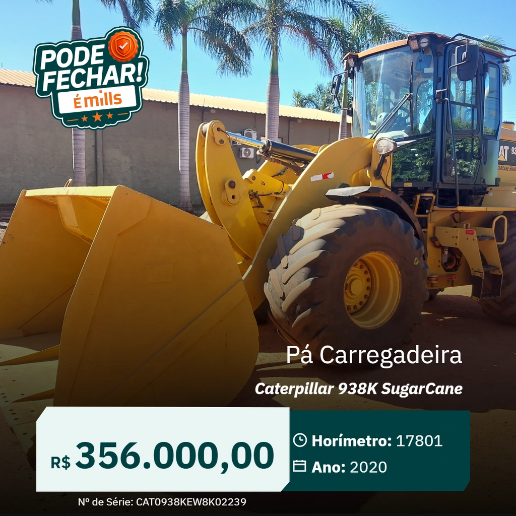 Pá Carregadeira Caterpillar 938K SugarCane