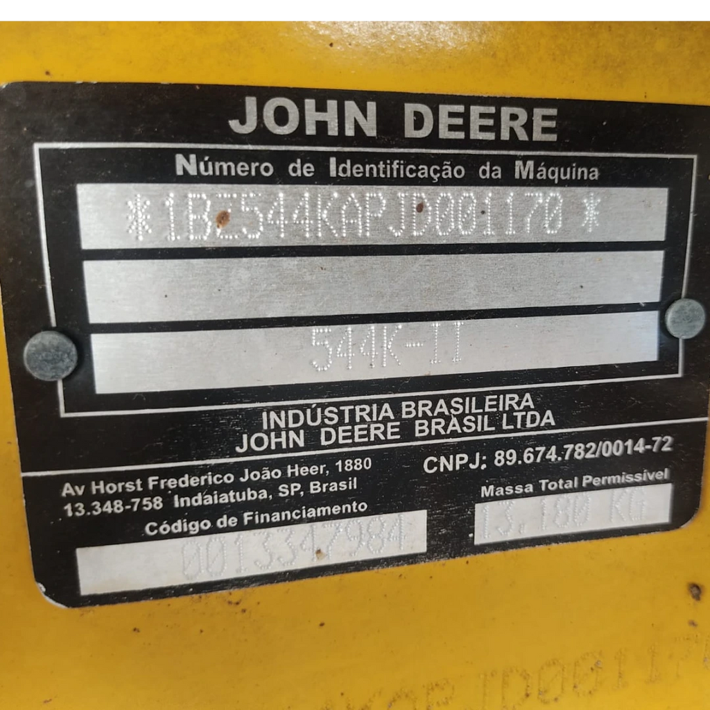 Pá Carregadeira John Deere 544K
