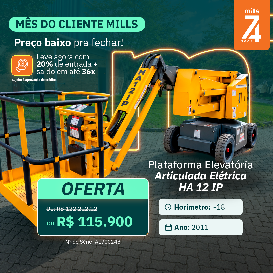 Plataforma Elevatória Articulada Elétrica HA 12 IP