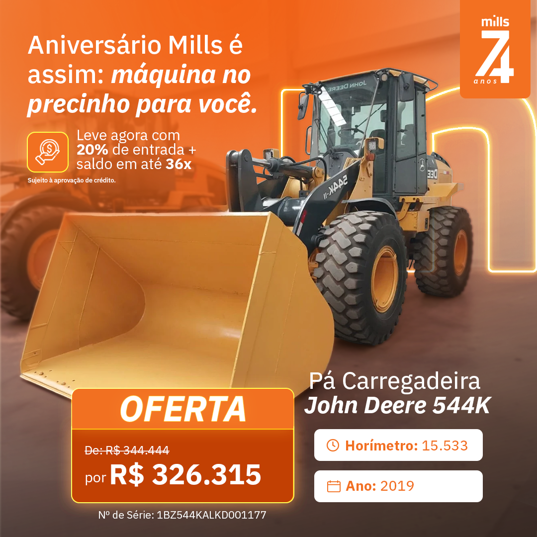 Pá Carregadeira John Deere 544K