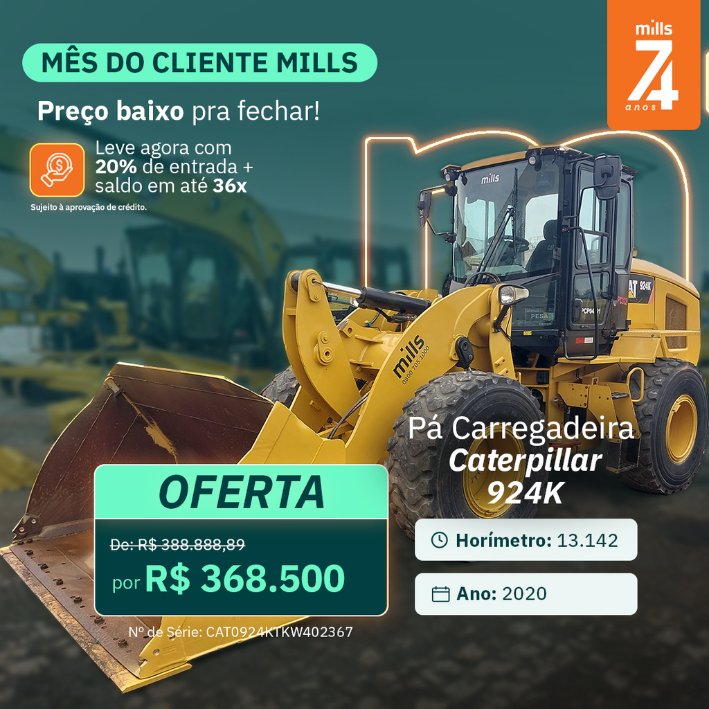 Pá Carregadeira Caterpillar 924K