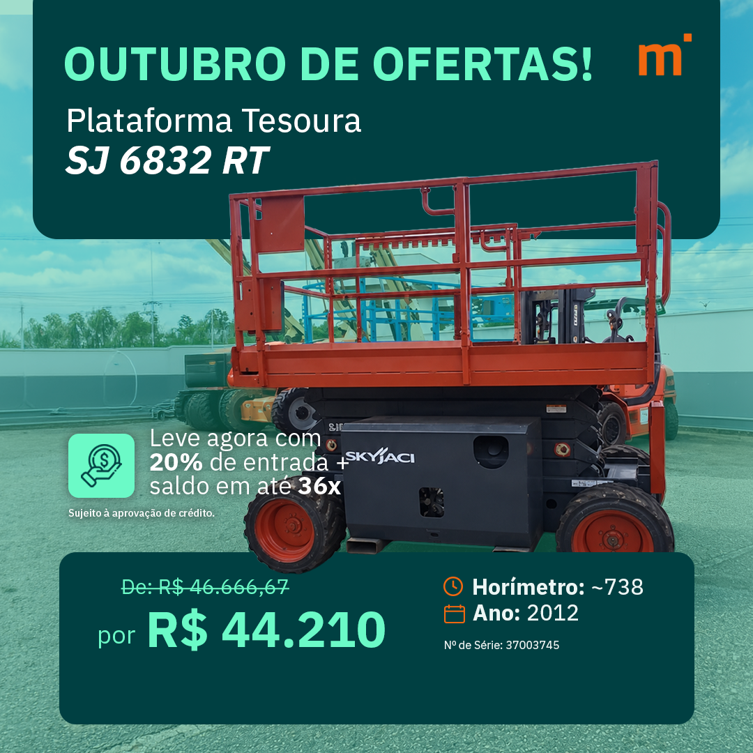 Plataforma Tesoura Diesel SJ 6832 RT
