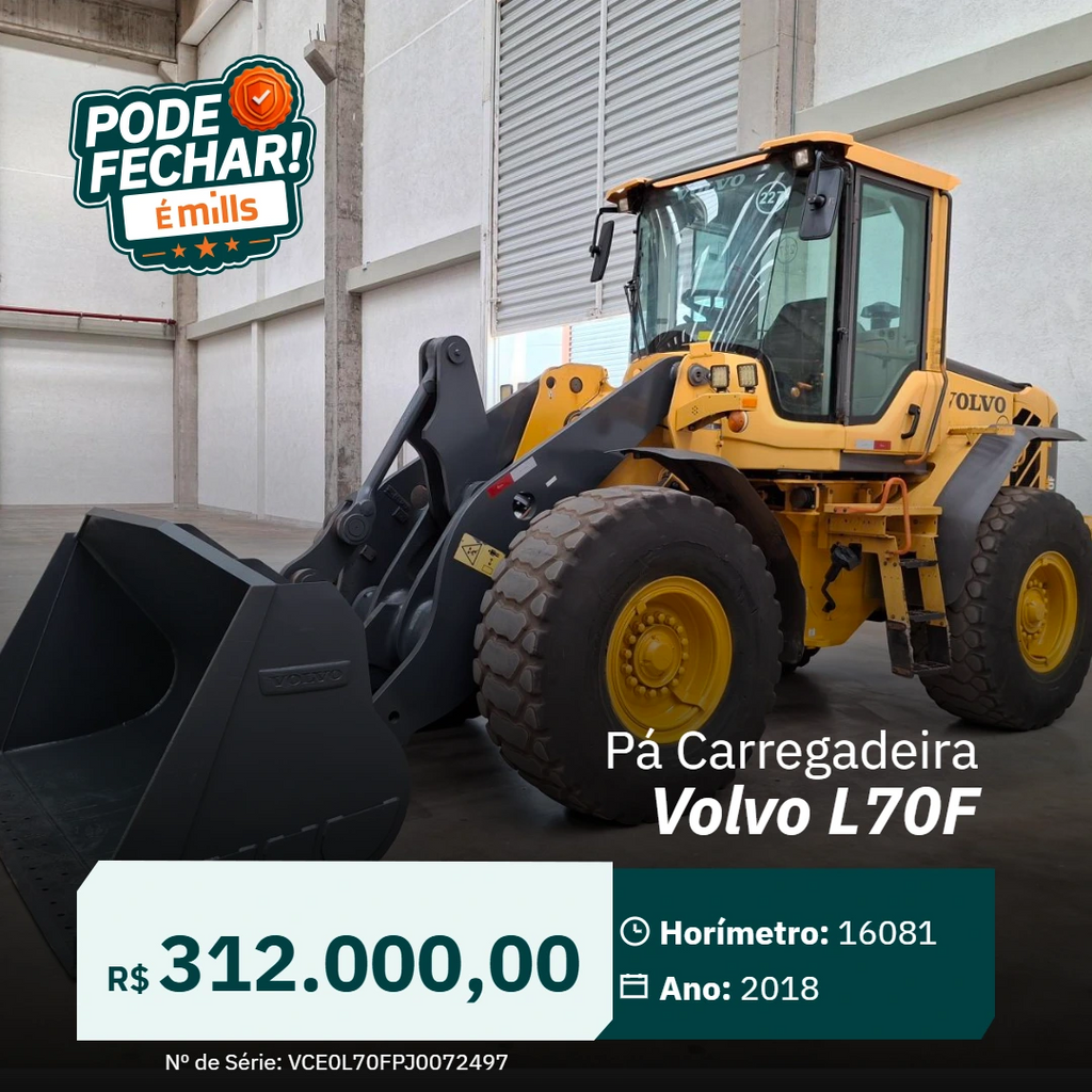Pá Carregadeira Volvo L70F