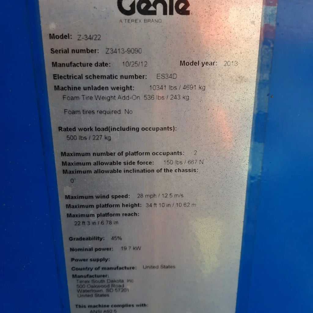 Plataforma Articulada Diesel Z-34/22 IC